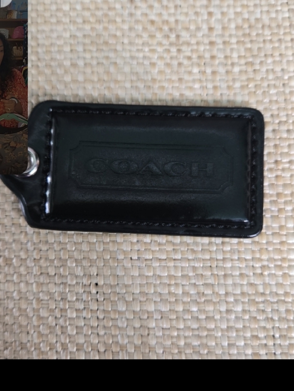 Coach Black Patent Leather Hangtag